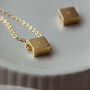 Square Pendant Initial Necklace Gold Vermeil / Sterling Silver, thumbnail 1 of 3