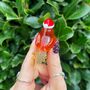 Hand Blown Tiny Glass Robin In Santa Hat, thumbnail 3 of 5