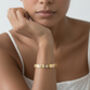 Kinmokusei 18 K Gold Plated Bead Floral Bangle, thumbnail 2 of 6