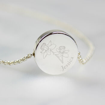 Personalised Birth Flower Necklace And Box Gift Set, 4 of 12