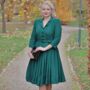 Lucille Dress In Mustard 1940s Vintage Style, thumbnail 3 of 3