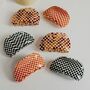 70s Style Flat Chequered Print Hair Claw Clip, thumbnail 6 of 7