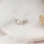 Sterling Silver Fresh Water Pearl Bridal Party Earrings, thumbnail 2 of 3