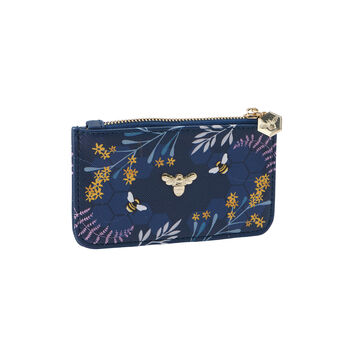 Purple Bee Card Holder Wallet Purse | Floral Print, 2 of 4