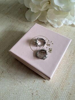 Silver Leaf Huggie Hoop Earrings, 6 of 6