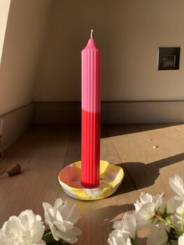 Two Tone Ribbed Pillar Candle, 3 of 12