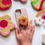 Flower Handmade Punch Needle Phone Grip, thumbnail 1 of 2