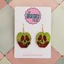 Poison Apple Glitter Statement Earrings / Dark Fairytale Jewellery Small Sparkly Evil Queen Earrings / Spooky Jewellery, thumbnail 2 of 8