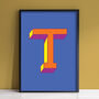 Letter T Print Alphabet Initial Wall Art Print, thumbnail 2 of 2