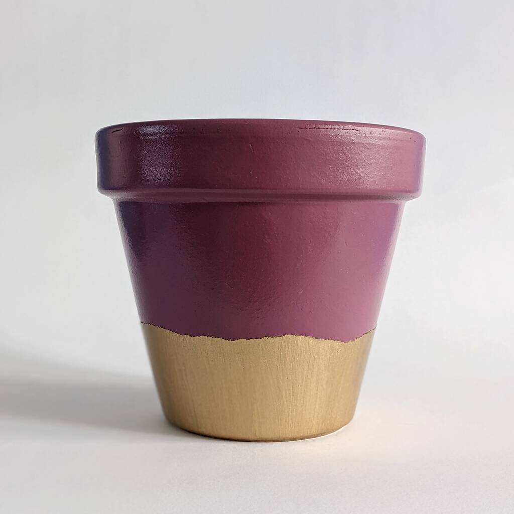 Gold Bottom Plant Pot / Planter / Dark Pink By Southside Atelier ...