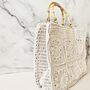 Crochet And Bamboo Beach Bag, thumbnail 4 of 6