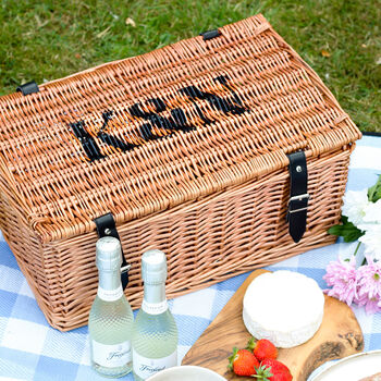 Personalised Picnic Hamper Gift For Couples Wedding Or Anniversary Present For The Home, 4 of 11