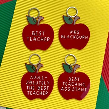 Best Teaching Assistant Apple Keyring Card, 2 of 3