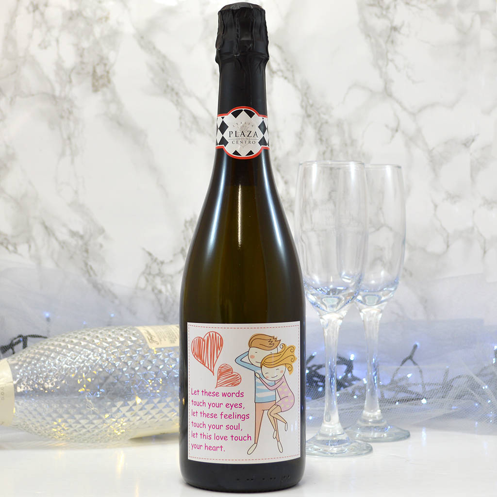 Personalised Prosecco With Love Cartoon Label By Gifts Online4 U