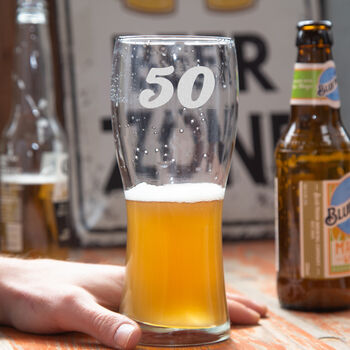 Personalised Beer Glass Range 50th Birthday, 5 of 6