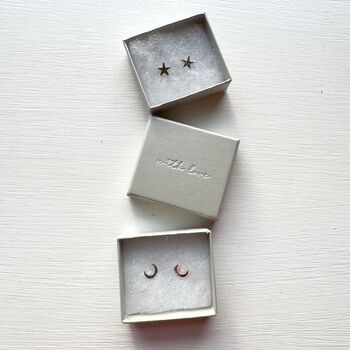 Two Pairs Of Star And Moon Earrings In Sterling Silver, 8 of 8