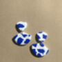 Terrazzo Blue And White Clay Dangle Stud Earrings, thumbnail 2 of 6