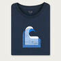 Wave Navy Blue Long Sleeve Surf Top, thumbnail 3 of 5