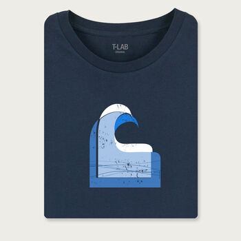Wave Navy Blue Long Sleeve Surf Top, 3 of 5