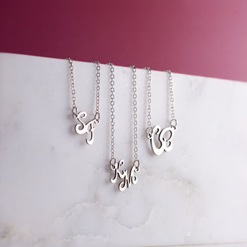 Couples Sterling Silver Initial Necklace, 9 of 11