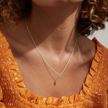 Hampton Emerald And Sterling Silver Necklace, 4 of 6