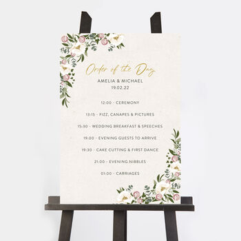 Floral Hoop Wedding Order Of The Day Sign, 2 of 3