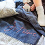 Hand Embroidered 'Love' Wool Throw, thumbnail 1 of 6