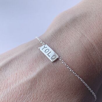 Personalised Text Message Silver Bracelet, 2 of 3