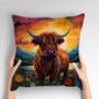 Highland Cow Hand Made Poly Linen Cushions, thumbnail 4 of 9