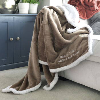 Personalised Maternity Mummy And Me Mocha Blanket, 2 of 6