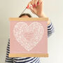 Personalised Mothers Day Floral Heart Oak Wall Hanging, thumbnail 2 of 8