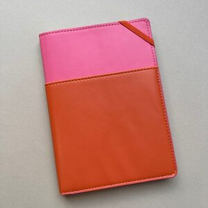 Vegan Leather Pocket Journal - Pink + Chili