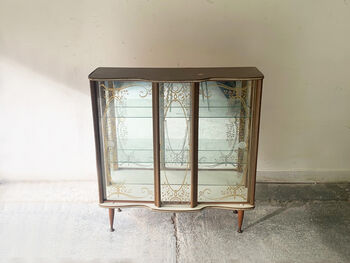 1950’s Vintage Mid Century Glass Display Cabinet, 4 of 9