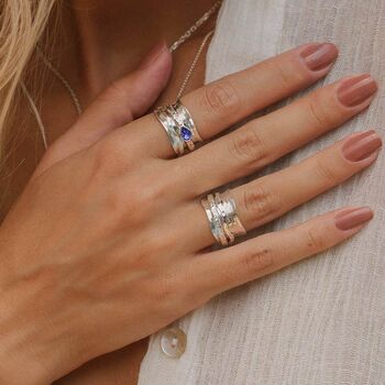 Aura Zen Sterling Silver Spinning Ring, 6 of 12