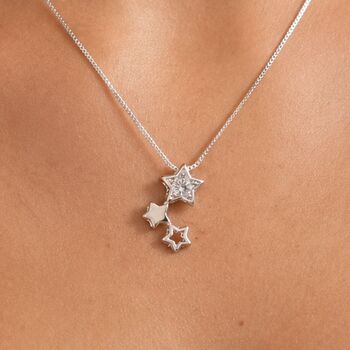 30th Birthday Sterling Silver Three Star Necklace, 4 of 5