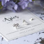 Aries Zodiac Symbol Sterling Silver Studs, thumbnail 4 of 11
