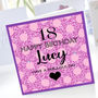 Pink Glitter Effect 18th Birthday Card, thumbnail 1 of 1