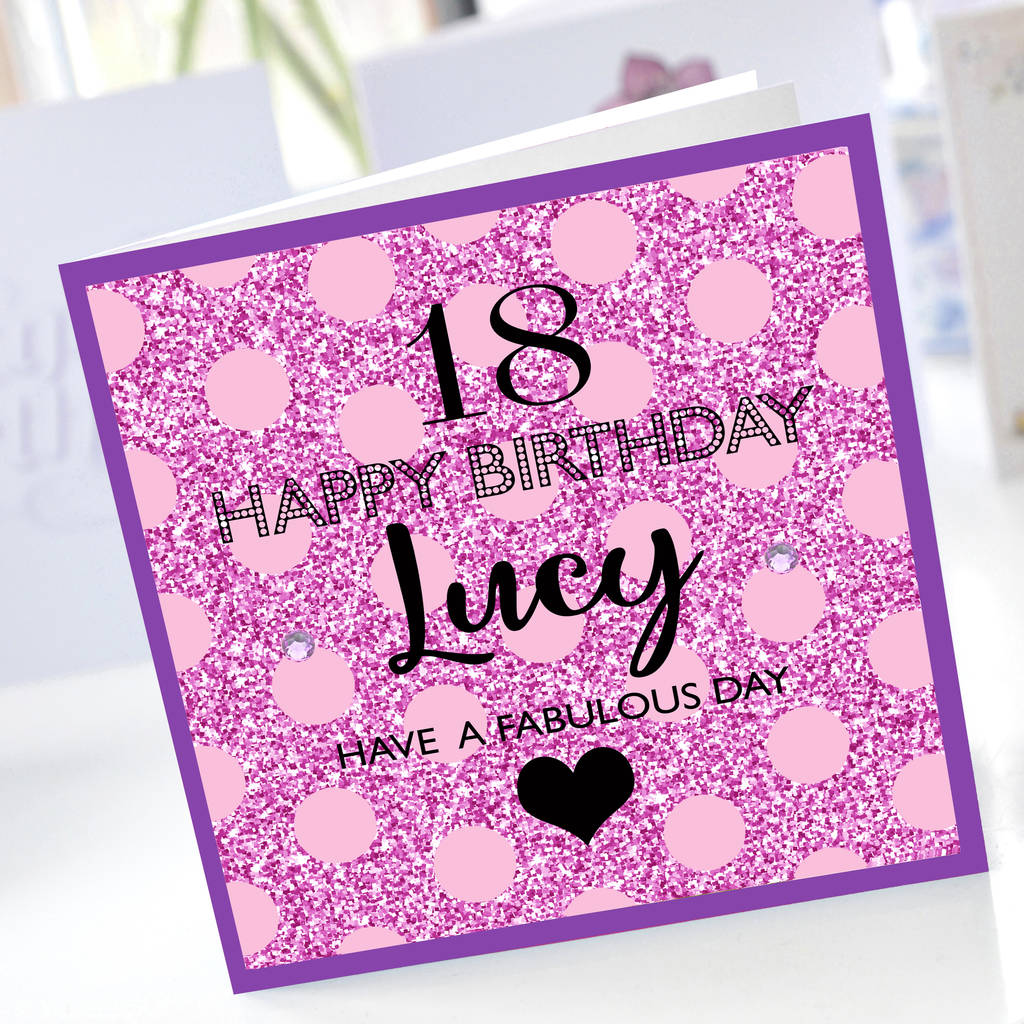 Pink Glitter Effect 18th Birthday Card