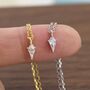Sterling Silver Extra Tiny Rhombus Kite Cz Necklace, thumbnail 2 of 12