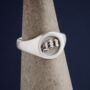 Gothic Initial Silver Signet Ring, thumbnail 2 of 11
