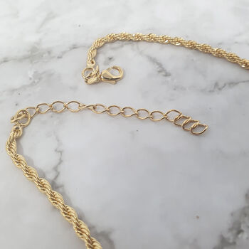 18k Gold Vermeil Plated Astra Rope Necklace, 5 of 8
