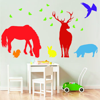 Seven British Forest Animal Wall Stickers, 2 of 7