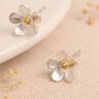 Sterling Silver Forget Me Not Flower Stud Earrings, thumbnail 2 of 11