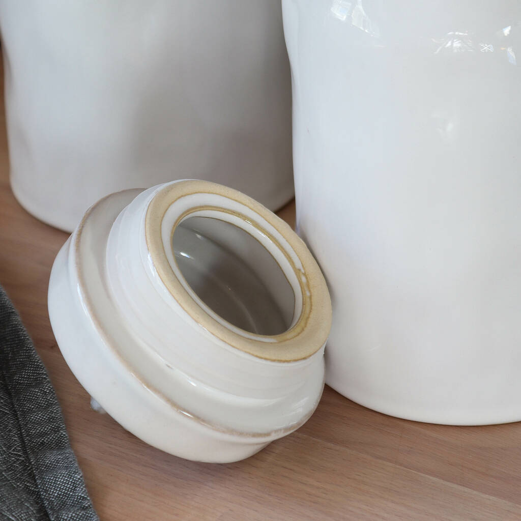 White Lidded Storage Jar By Marquis & Dawe