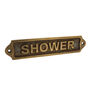 Custom Shower Sign Brass Plaque With Vintage Finish, thumbnail 1 of 12