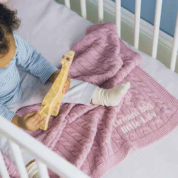 Personalised Baby Luxury Cable Blanket, 3 of 12