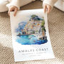 Italy Travel Destination Poster For The Amalfi Coast, thumbnail 3 of 7