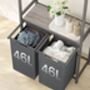 Two Section Laundry Basket With Clothes Rail Shelf, thumbnail 5 of 12
