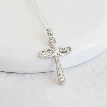 Sterling Silver Infinity Cross Necklace, 3 of 12