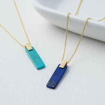 Turquoise Lapis Lazuli Geometric Necklace By Evy Designs ...